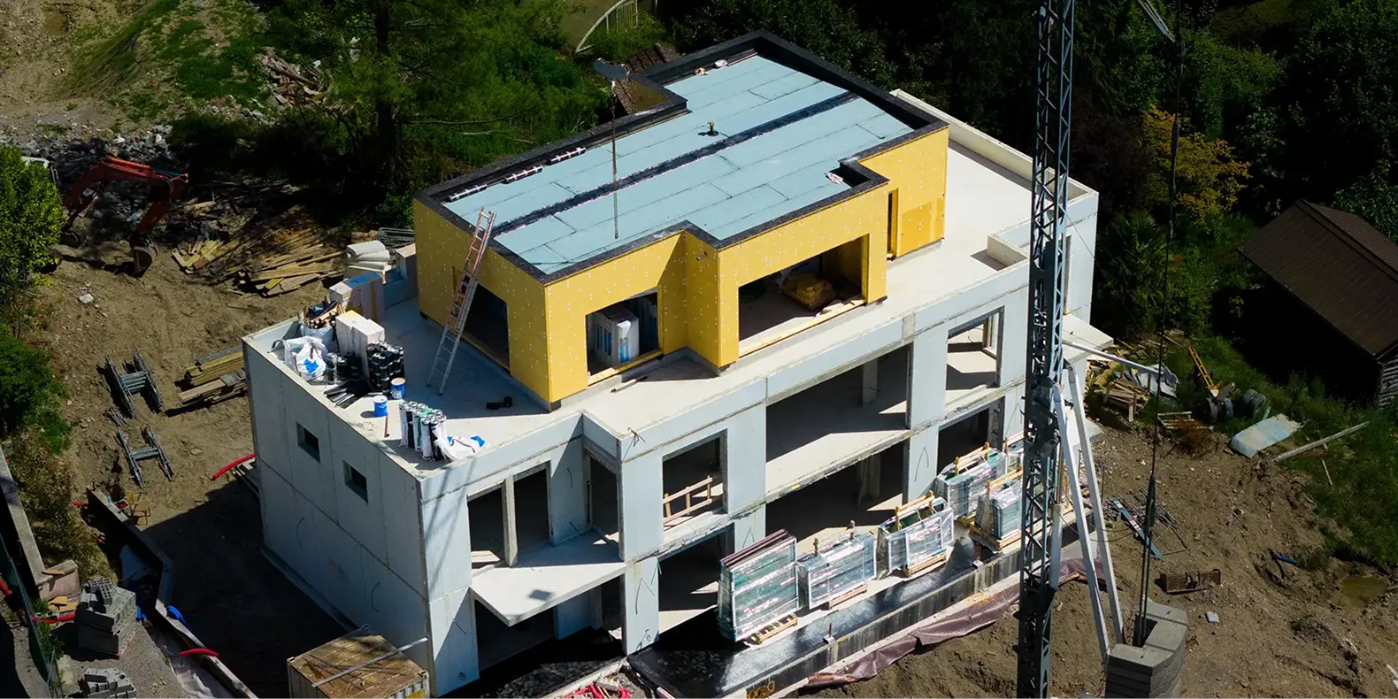 Chantier récent C2K Charpente, Chablais Haute-Savoie