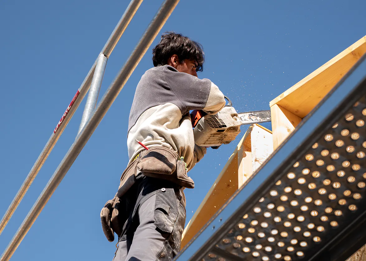 Pose bac acier zinc sur extension, Allinges Haute-Savoie